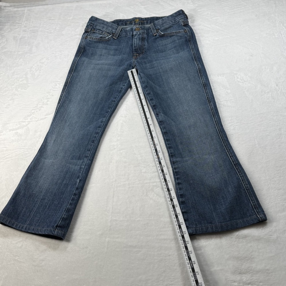7 For All Mankind Jeans SZ 28 A-Pocket Flare Women's Denim Medium BLUE - Picture 4 of 6